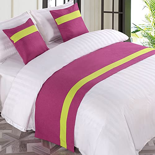 TTiiLoe Camino de cama para pie de cama, patrón de rayas, decoración de rosas, funda de protección de cama, bufanda de cama, toalla de cama, tapete de cama, 180 x 50 cm