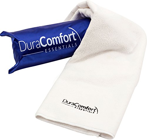 DuraComfort Essentials Súper toalla absorbente de microfibra anti encrespamiento del cabello, grandes 41 x 19 pulgadas Blanco