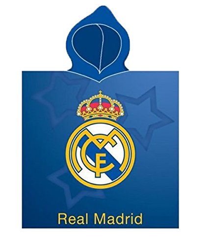 Real Madrid, Poncho Playa De Toalla Tiempo Libre Y Sportwear Unisex Infantil Niños, (multicolor), Única