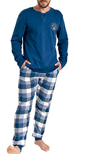 MUYDEMI 350506 - Pijama Franela Hombre Hombre Color: Azul Talla: Medium