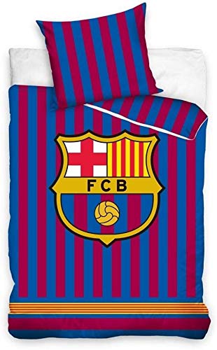 DHestia F.C. Barcelona Juego de Cama con Funda Nórdica y Funda de Almohada Cama 90 Licencia Oficial. FCB185023 (Cama 90)