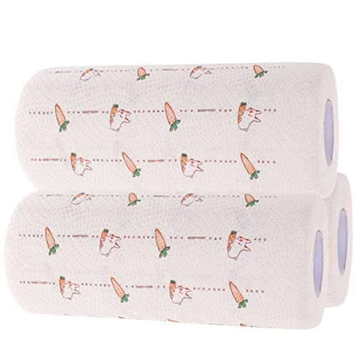 Healvian Toallas De Papel Desechables Para Cocina 3 Rollos Toalla De Papel Ultra Absorbente Estampado De Dibujos Animados Papel Para Envolver Alimentos Servilletas De Papel Tela Para