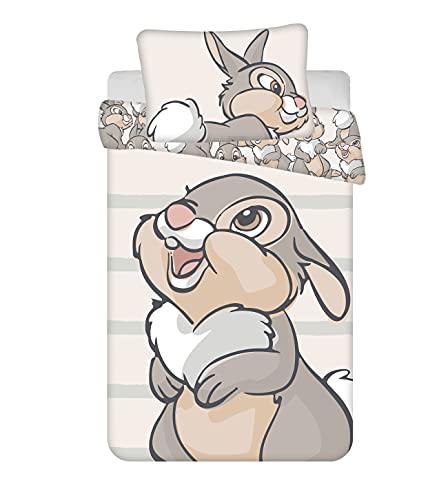 Disney Bambi Tambor Juego de ropa de cama, 2 piezas Tamaño: 100 x 135 cm, 40 x 60 cm, 100 % algodón