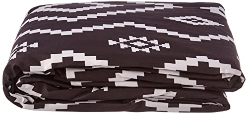 Amazon Basics - Juego de funda nórdica de microfibra ligera de microfibra, 230 x 220 cm, Negro (Black Aztec)