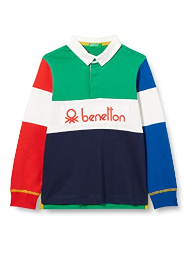United Colors of Benetton Camiseta Polo M/L 3AR8C300H Manga Larga, Multicolor 901, 130 para Niños