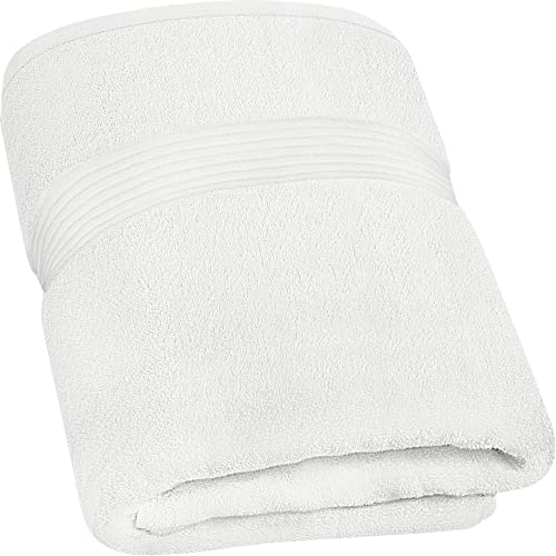 Utopia Towels - Toalla de baño Extragrande de Lujo - 100% algodón Hilado en Anillo, Ultra Suave y Muy Absorbente (Blanca)
