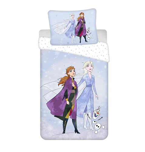 Jerry Fabrics Disney Frozen 2 Adventure - Juego de Cama para Niños, Funda de Edredón 140 x 200 cm y Funda de Almohada 70 x 90 cm
