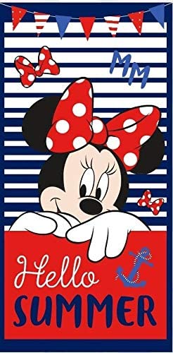 Various Toalla de Playa Infantil con Licencia Oficial Disney (Minnie Mouse)