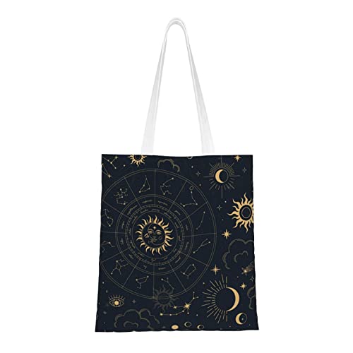 Magic Mushroom - Bolsas de lona para mujer, bolsas de comestibles reutilizables, bolsas de viaje para el trabajo, viajes y compras, Constelaciones mágicas, Talla única