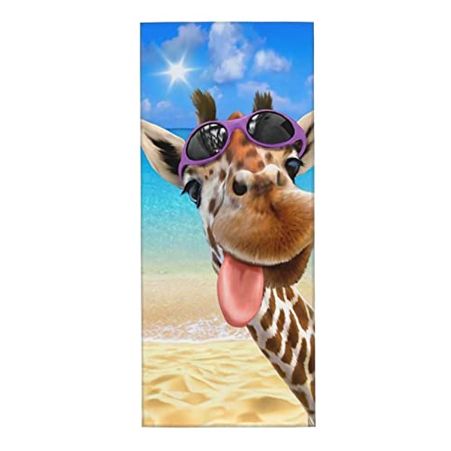 SAINV Toalla absorbente de jirafa de playa de 12 x 27.5 pulgadas para baño, playa, despedida de soltera, lavable a máquina y reutilizable