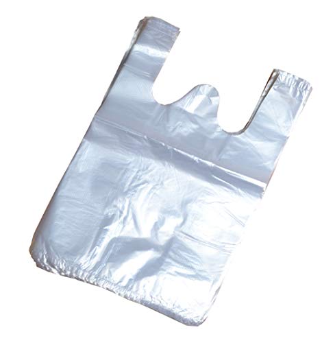 100 bolsas de plástico grueso transparente de 18 x 26 cm para chaleco, bolsas de transporte para alimentos, compras, compras, bolsas de comestibles, bolsas para supermercados