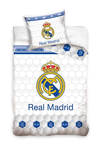 Real Madrid - Juego de cama (135 x 200 cm y 80 x 80 cm)