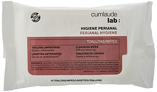 Cumlaude Lab Toallitas Perianales - Toallitas Limpiadoras Suaves y Refrescantes para la Higiene Rectal y Perianal con Vitamina E, Hipoalergénico - 15 Toallitas