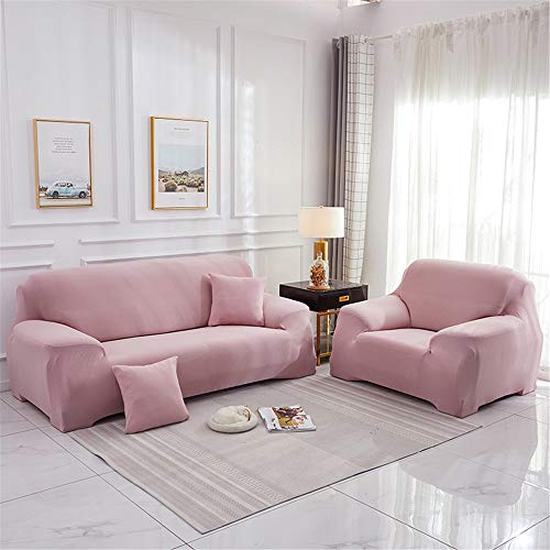 Surwin Funda de Sofá Elástica para Sofá de 1 2 3 4 plazas, Impresión Universal Cubierta de Sofá Cubre Moda Sofá Antideslizante Sofa Couch Cover Protector (Rosa,3 plazas - 190-230cm)