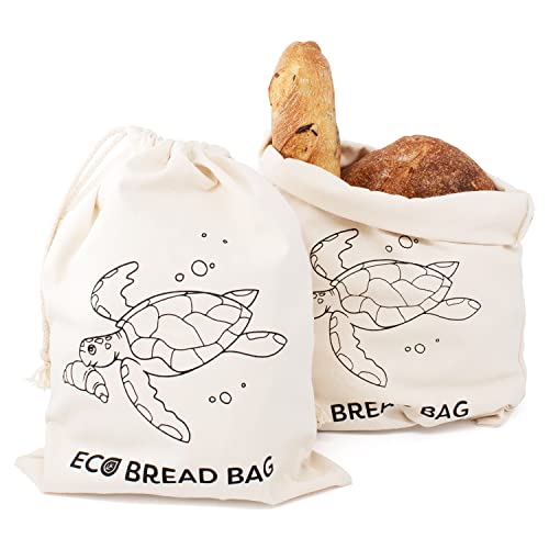 Joejis bolsa pan de algodón para pan casero y productos de panadería 30 x 40 cm juego de 2 baguette bag ecológica talega pan de desperdicio cero alternativa al plástico desechable