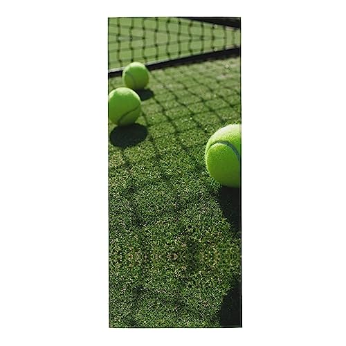 Pelotas de tenis en cancha de hierba de tenis, toallas de microfibra, suaves, superabsorbentes, adecuadas para gimnasios, spas, saunas o piscinas de 30 x 70 cm