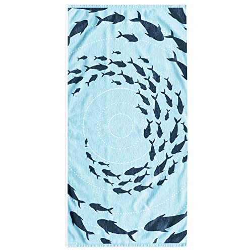DecoKing Toalla de Playa Grande 90 x 180 cm algodón Rizo Terciopelo Toalla de baño Azul Oscuro Shoal