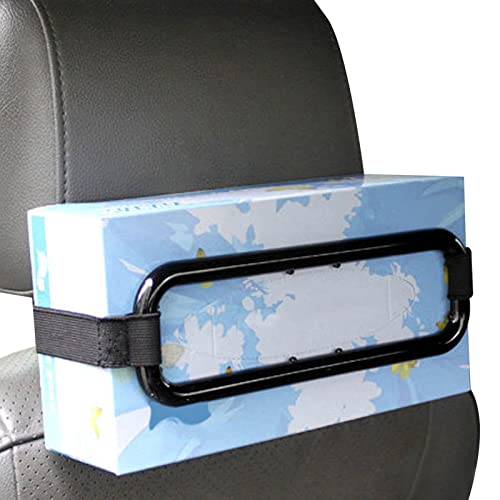 woyufen 5 piezas portapañuelos para vehículo de coche, correa de fijación para caja de pañuelos, toallero con cinturón elástico, soporte de respaldo de asiento