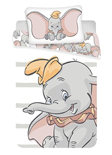 Juego de ropa de cama para bebés Dumbo, 2 piezas 100% algodón, tamaño: 100 x 135 cm, 40 x 60 cm, certificado Öko Tex Standard 100