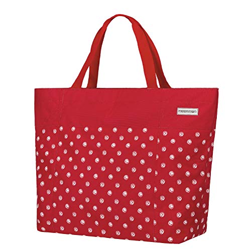 Anndora XXL Shopper - Bolsa de playa, para la compra, de hombro, Con lunares blancos y rojos. (Rojo) - TW-8220-245