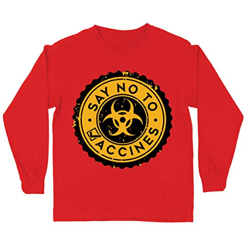 lepni.me Camiseta para Niños Di no a Las Vacunas Lema de Seguridad contra la Vacunación Obligatoria (5-6 años Rojo Multicolor)