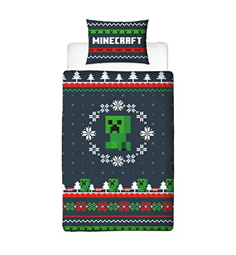 Minecraft Juego de Funda nórdica, Polialgodón, Multicolor, Suelto