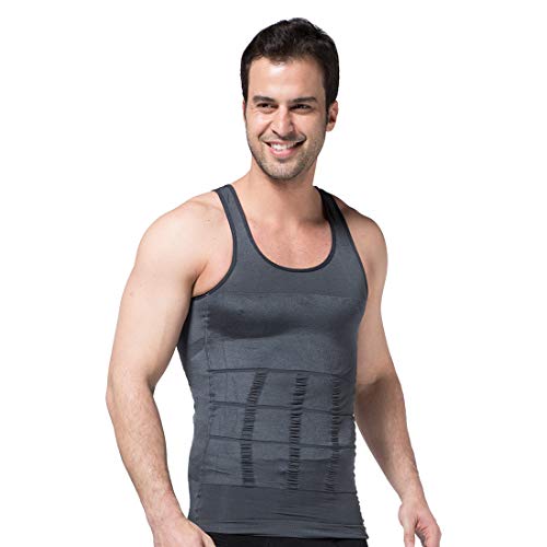 YCUEUST Hombre Camiseta Tirantes Faja Reductora Chaleco Ropa Interior Gris XL