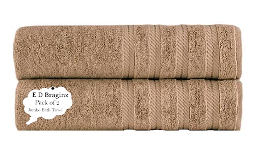 EDB 2 toallas de baño grandes de 75 x 150 cm, súper suaves, 100% algodón egipcio, de secado rápido, para gimnasio, spa, calidad de hotel (late)