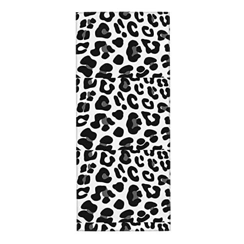 SAINV Toalla absorbente con estampado de leopardo de 12 x 27.5 pulgadas para baño, playa, despedida de soltera, lavable a máquina y reutilizable