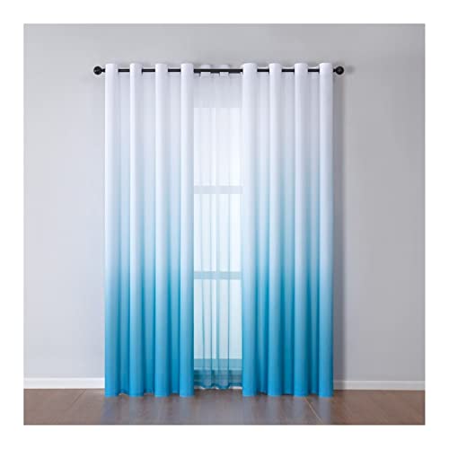 Banemi Cortina azul, cortinas opacas de 84 pulgadas, poliéster, color degradado, decoración de habitación, 52 pulgadas de ancho x 84 pulgadas de largo, 2 paneles, ojales