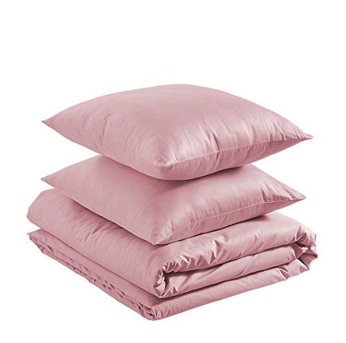 Amazon Basics - Juego de funda nórdica 100% algodón - 260 x 240 cm / 65 x 65 cm, Rosa polvo