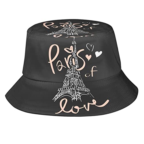 Love Eiffel Towel - Sombreros de pescador unisex plegables, sombreros de pescador al aire libre, verano, viajes, senderismo, playa, gorras para hombres y mujeres, Toalla Eiffel de amor, Talla única