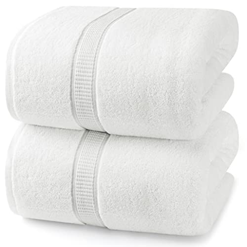 Utopia Towels - Lujosa Toalla de Baño Jumbo (90 x 180 CM, Blanco) - 100% Algodón Ring Spun Altamente Absorbente y de Secado Rápido - Sábana de Baño Súper Suave (Paquete de 2)