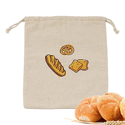 Genérico Bolsa de Lino para Pan | Bolsas de Pan de Tela con cordón,Bolsas caseras de Almacenamiento de Alimentos para inauguración de la casa, Regalo de Boda