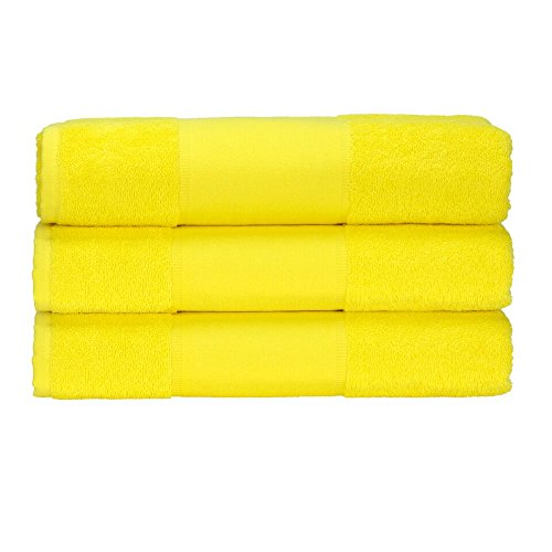 A&R Towels Print-Me - Toalla de Mano (50 x 100 cm), Color Amarillo