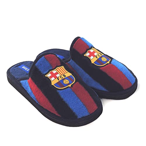 MARPEN SLIPPERS, Zapatillas de Casa de Invierno Oficiales del FC Barcelona de Fútbol para Hombre o Mujer, Abiertas Primera Equipación, Talla 45