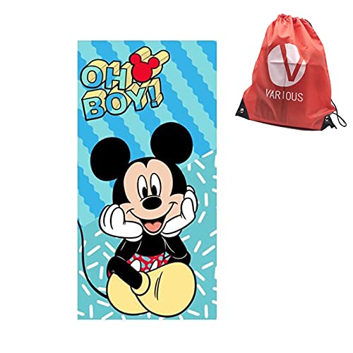 Toalla de Playa Inantil para Niños Baño y Playa Diseño de Mickey Mouse con Licencia Oficial Disney