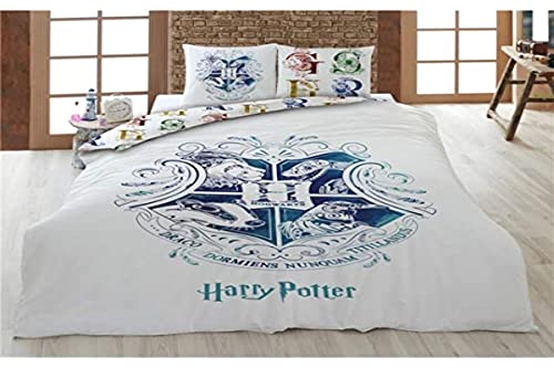Harry Potter Juego de Funda nórdica de 200 x 200 cm y 2 Fundas de Almohada de 65 x 65 cm, 100% algodón