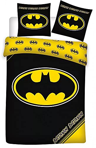 Funda nórdica de Batman para niños de 155 x 200 cm y funda de almohada de 50 x 80 cm.