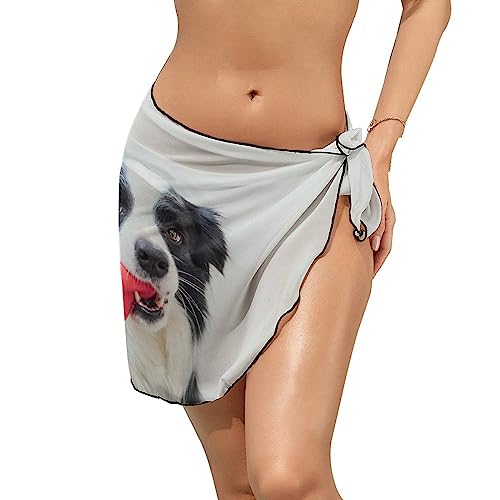 Lindo Perro Con Corazón Mujer Sarong Pareo Toalla De Playa Traje De Baño Falda Cruzada Corta Bikini Cover Up Vestido De Playa S, Multi 01, M