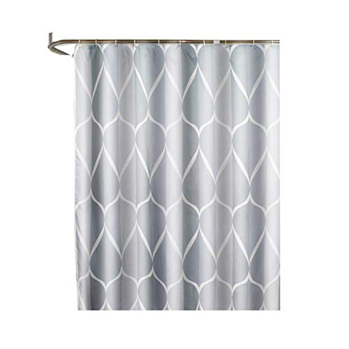 GUOCU Gris Moderno Cortina de Ducha Anti Molde Impermeable Extra Ancho/Largo Baño Cortinas de bañera Gris 120 * 200 cm