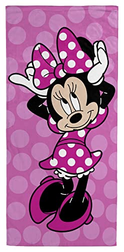 Jay Franco Disney Minnie Mouse Alegre Toalla de Playa 71cm x 147cm 100% Algodón