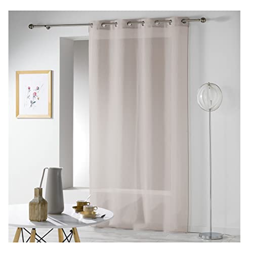 Acomoda Textil - Cortina Translúcida para Ventanas. Cortinas Grandes con Ojales Ideal para Dormitorio, Comedor y Cocina 140x240 cm. (Topo, 1 Unidad)