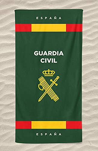 PORRAS ESTAMPACION & BANDERAS Toalla de Playa de Guardia Civil Algodon y Poliester 160x80 cm 450gr