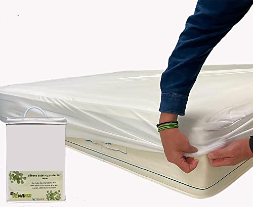Protector de colchón 150 Tencel Impermeable y Transpirable Color Blanco (150x190 cm)