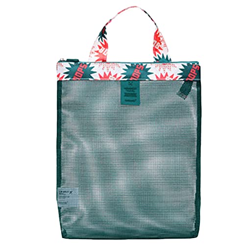 collectsound Almacenamiento de ropa, bolsa de playa transparente portátil poliéster verano bolsa de compras útil para camping playa bolsa de red