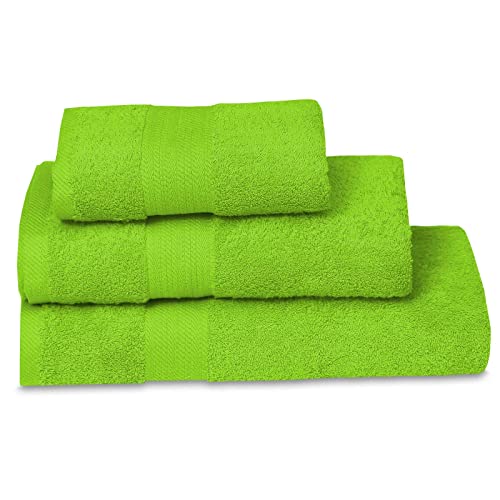 Nimsay Home Sábanas de baño de lujo 100% algodón egipcio súper suaves peinadas lisas 600 g/m² absorbente toalla de baño (verde lima, 80 x 150 cm)