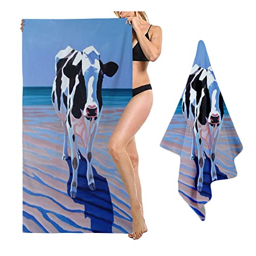 YASES Toalla de playa con estampado de vaca, 70 x 140 cm, linda toalla de baño de vaca de animales de secado rápido, toallas de piscina para baño, camping (40 x 80 cm, 4)