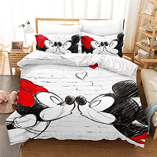 Goplnma - Ropa de Cama de Mouse y Duck, Ropa de Cama para niños, Mouse, Funda nórdica con Funda de Almohada (220 x 240 cm, 12)