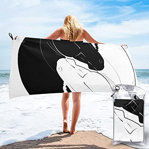 mengmeng Yin Yang - Toalla de secado rápido para deportes, gimnasio, viajes, yoga, camping, natación, súper absorbente, compacta, ligera, toalla de playa